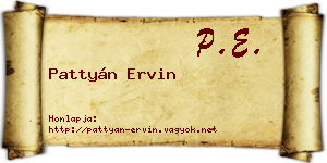 Pattyán Ervin névjegykártya