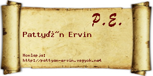 Pattyán Ervin névjegykártya